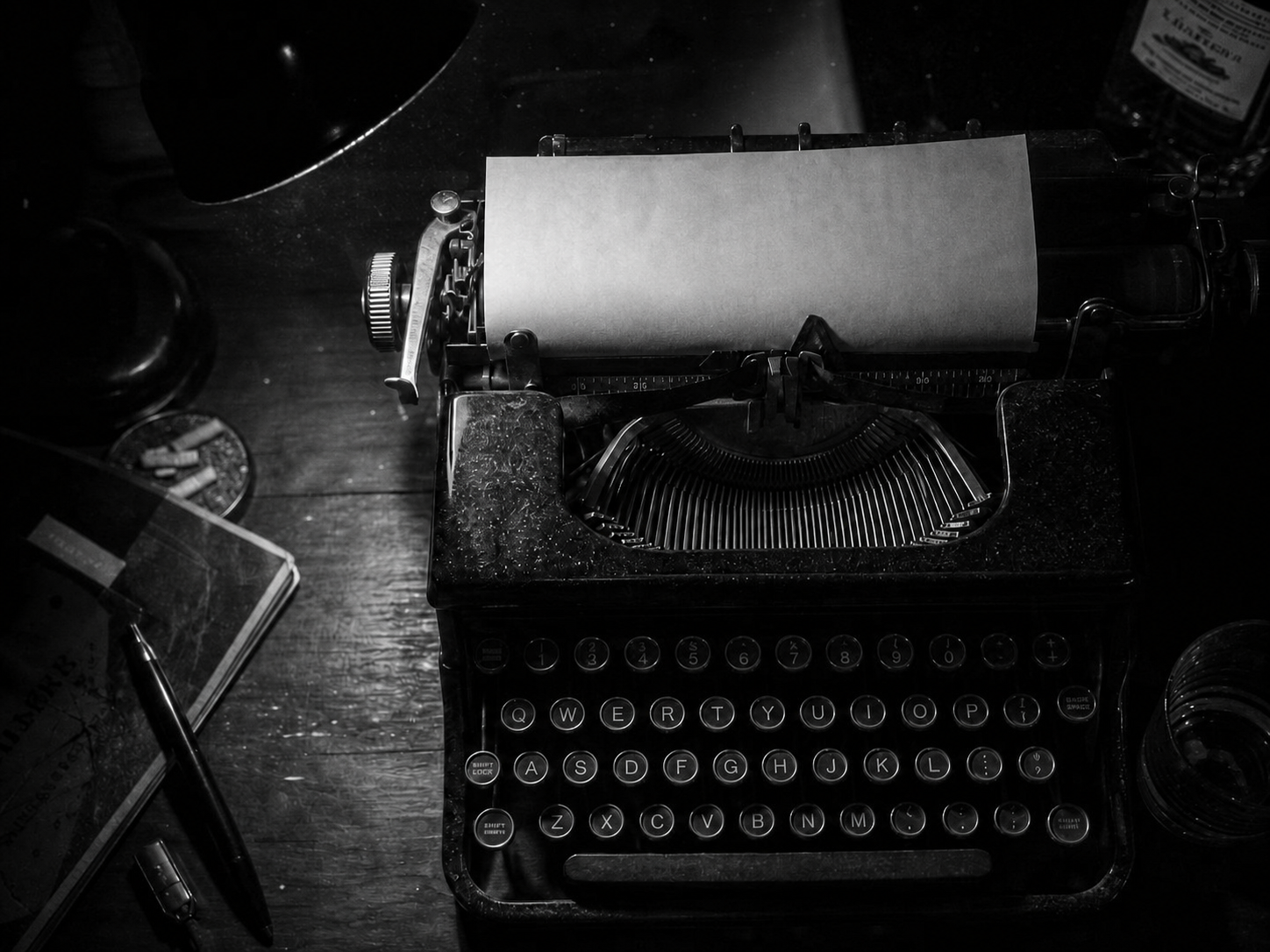 Vintage typewriter with a sheet of paper